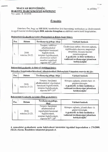 Kiegészítő dokumentum