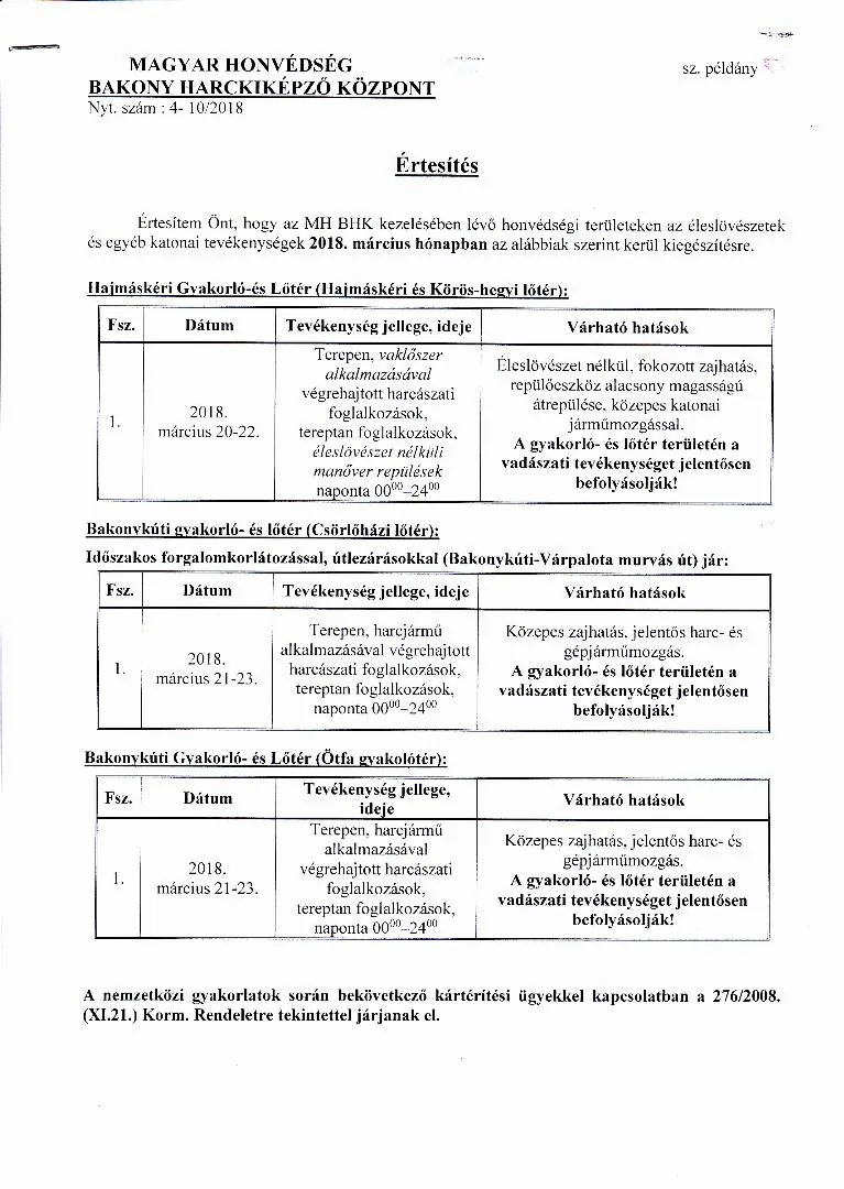 Kiegészítő dokumentum