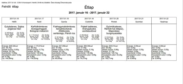 Januári étlap felnőtt