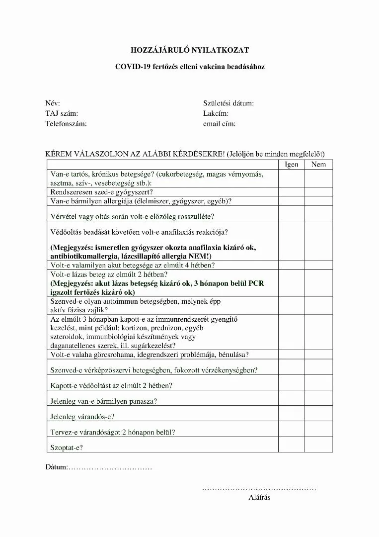 Letölthető nyilatkozat pdf; docx; jpg; formákban