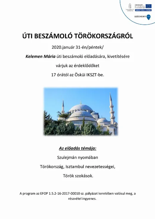 'ÚTI BESZÁMOLÓ TÖRÖKORSZÁGRÓL' cikk borítóképe