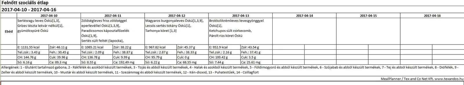 Felnőtt szociális április